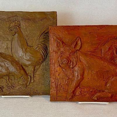 patina on plaster relief sculptures by Ronny Waters