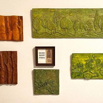 relief sculptures by Ronny Waters - patina on plaster