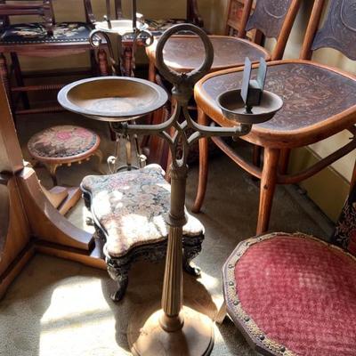 Antique cigar ash tray stand
