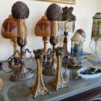 Antique beaded lamps and more!