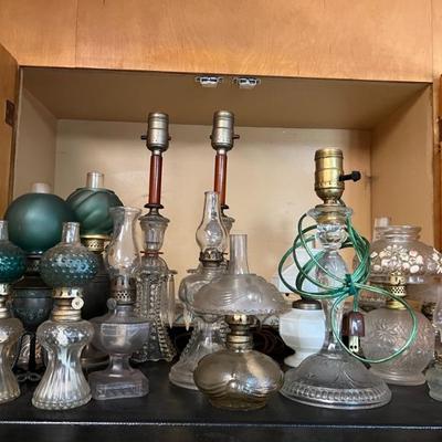 More lamps bases, parts, and kerosene lamps