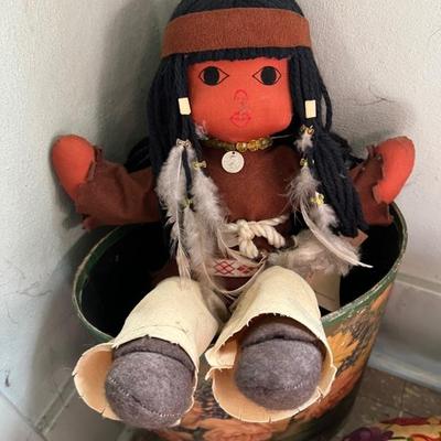 Vintage Native American fabric doll