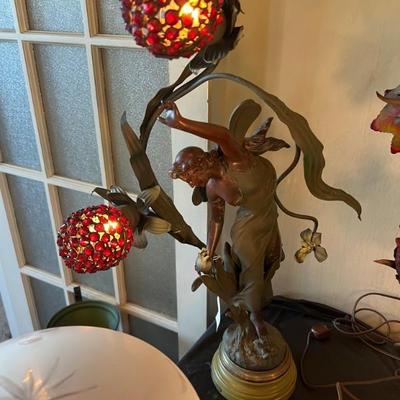Rare lamps from the 1920â€™s with Czech glass beaded shade covers - true statement pieces!