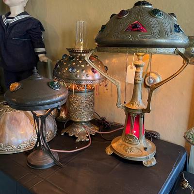 Antique lamps - all very unique and statement pieces on their own!