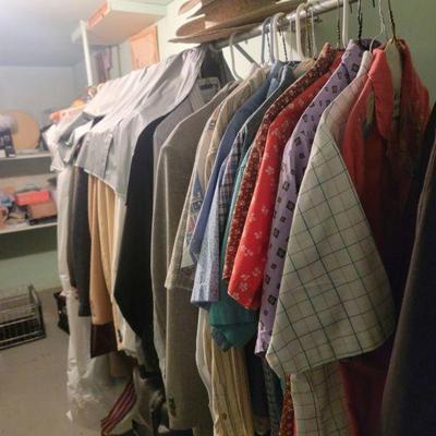 one of 3 closets of clothes; casual and formal