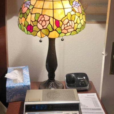 Tiffany type lamp (1 of 2) and nightstand