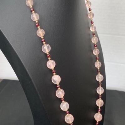 Rose Quartz & Garnet Necklace
