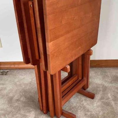 4 solid wood Tv trays / folding tables