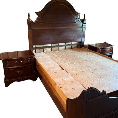 Antique Double Bed with 2 nightstands 