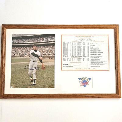 Autographed Picture of Willie Mays with Dream Team Career Stats -  w/ COA Framed and Matted