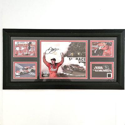  Dale Earnhardt Jr. Signed Picture w/ Hologram. Mounted Memories (Fanatics, Inc.) Framed collage w/ Piece of Tire