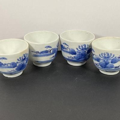blue & White Chinese Porcelain Cups