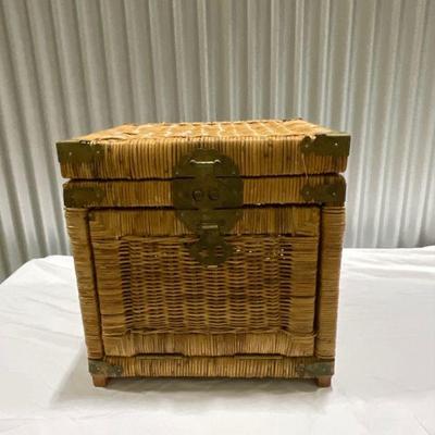 Mid Century Rattan Box Chest/Storage