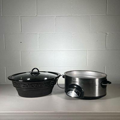 RIVAL CROCK POT | Stoneware slow cooker with high, low, and warm setting and cook time settings. - l. 15 x w. 12 x h. 12 in