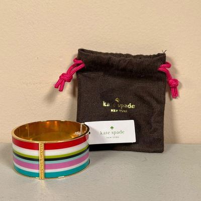 KATE SPADE COLORFUL METAL BANGLE | New with tag, colorful metal bangle by Kate Spade with a small protective bag. - dia. 2.75 in
