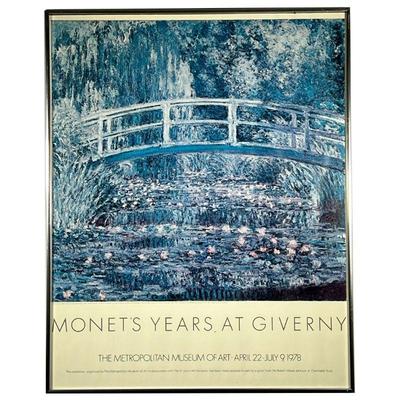 MONET MET POSTER | Framed poster print from the Metropolitan Museum of Art from the 1978 exhibit; Monetâ€™s Years at Giverny. - l. 24 x...