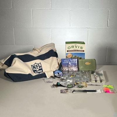 ORVIS FLY FISHING LOT | Includes Fly Fishing Book, flies, hooks, zinger, and all shown.