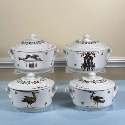 (4PC) Dâ€™AUTEUIL LIDDED DISHES | Including two measuring h. 4.5 c w. 10 in. And two w. 8.75 in. 