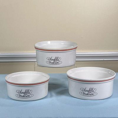 (3PC) Dâ€™AUTEUIL SOUFFLÃ‰ DISHES | Including two 8.5-inch dishes and one 7.5 inch dish. 