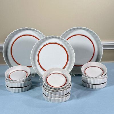 (16PC) Dâ€™AUTEUIL PIE DISHES | Including 13 small pie dishes (4.75 in.), one 8.25 in. dish and two 9.75 in. pie pans. 