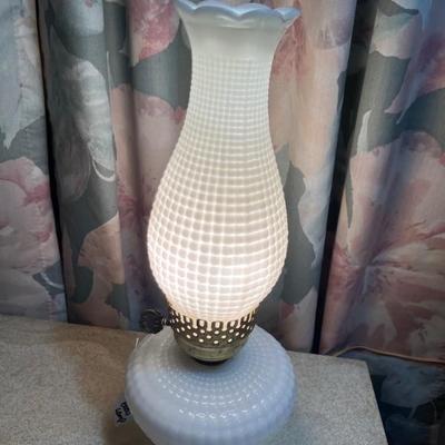 Hobnail Milk Glass sex Lamp