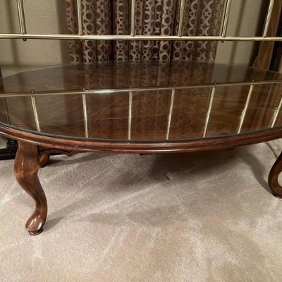 Drop Leaf Coffee Table w/ Glass Top