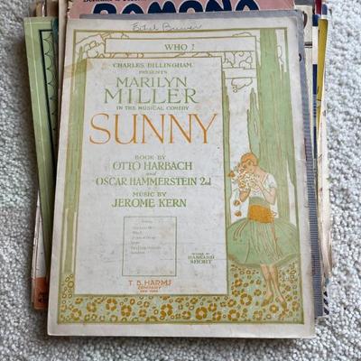 Vintage and antique sheet music--late 1890s-1980s--classic, tinpan alley standards, musicals, Disney, classic movie songs, vaudeville,...