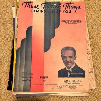 Vintage and antique sheet music--late 1890s-1980s--classic, tinpan alley standards, musicals, Disney, classic movie songs, vaudeville,...
