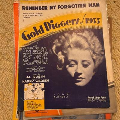 Vintage and antique sheet music--late 1890s-1980s--classic, tinpan alley standards, musicals, Disney, classic movie songs, vaudeville,...