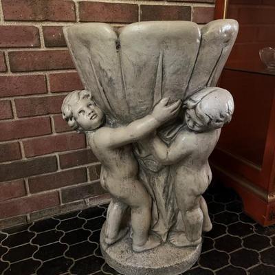 Large planter with putti--very heavy