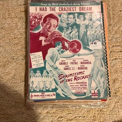 Vintage and antique sheet music--late 1890s-1980s--classic, tinpan alley standards, musicals, Disney, classic movie songs, vaudeville,...