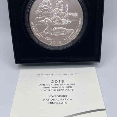 MMM324-1ea 2018, 5 Oz Fine Silver Coins America The Beautiful Series