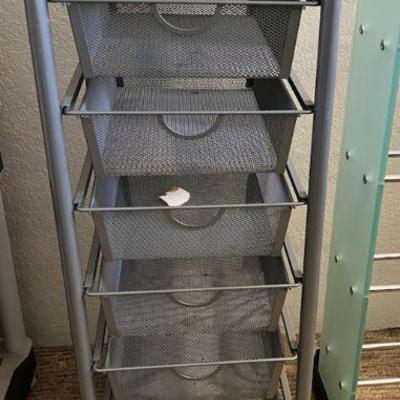 MMM003- 6 Drawer Mesh Cart With Wheels