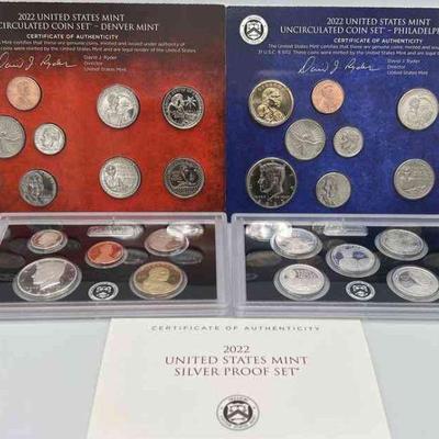 MMM392-2022 Silver Proof Set And Uncirculated Coin Sets P And D