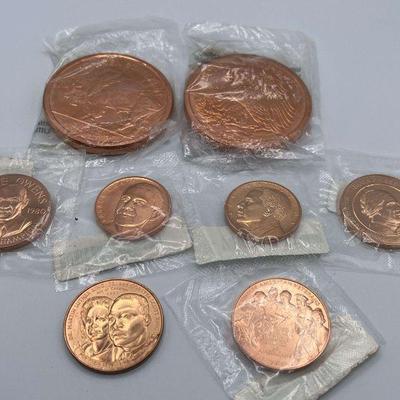 MMM386-8ea Copper And Bronze Medallions