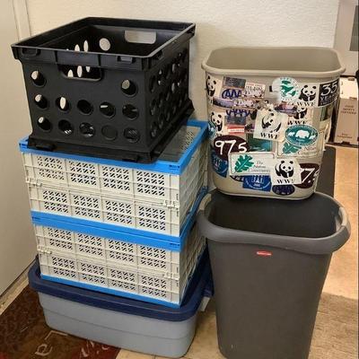 MMM069 Plastic Storage Bin, Crates & Trash Bins
