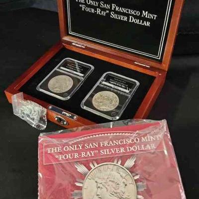 MMM425 - THE ONLY SAN FRANCISCO MINT FOUR-RAY SILVER DOLLAR