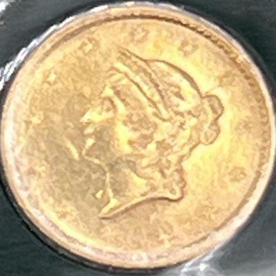 MMM205-Americaâ€™s 1st $1 Gold Coin-1852 Liberty Head