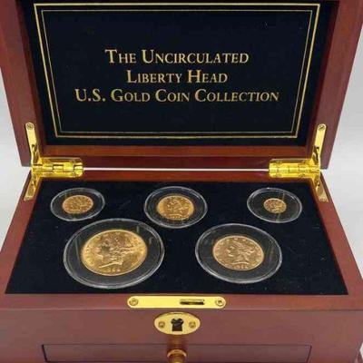 MMM217-Rare Uncirculated Liberty Head Gold Coin Box Set