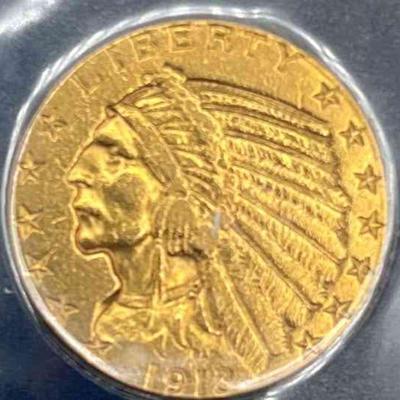 MMM333- 1913 Indian Head Gold Coin