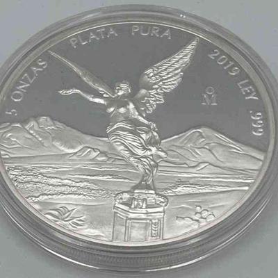 MMM240-Mexican 5 Oz Fine Silver Medallion