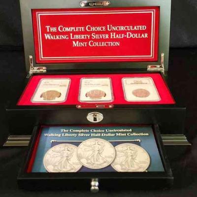 MMM480 - THE COMPLETE CHOICE UNCIRCULATED WALKING LIBERTY SILVER HALF-DOLLAR MINT COLLECTION