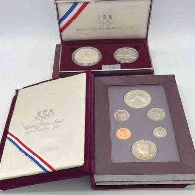 MMM242-US Mint 1988 Prestige Set & 1992 Olympic Coins