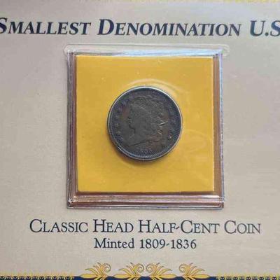 MMM212-Smallest Denomination US Half-Cent Coin