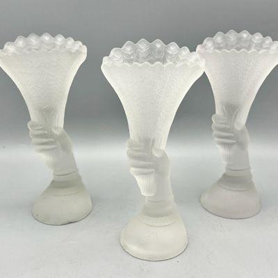 (3) Gillinder 1876 Philadelphia Centennial Hand Vases

