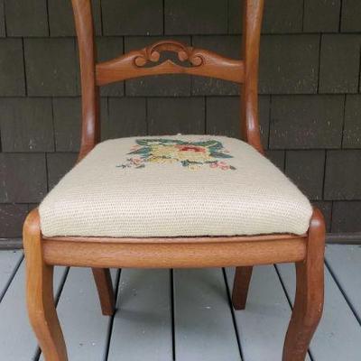 Decorative Hand Carved Embroidered Chair
