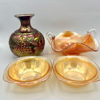 Carnival Glass-Marigold & Amethyst