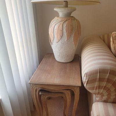 Nesting tables and lamp