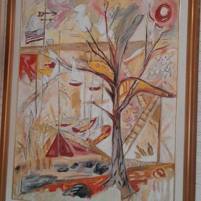 Original vintage oil painting signed A. E. Nelson 1966