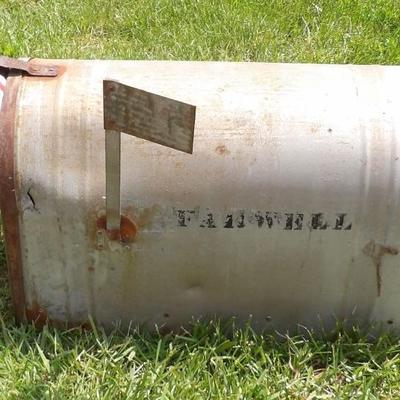 Historic oversized Farwell family mail box. 1900 era.